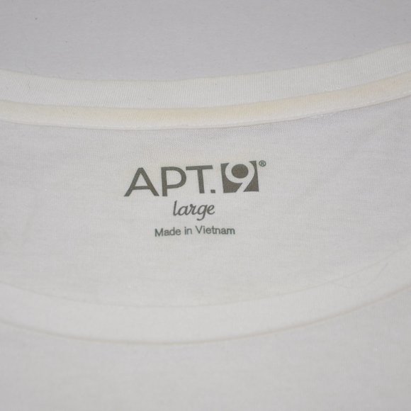 Apt 9 Womens White Top With Silver Sequins Lines Long Sleeve Size Large - Picture 4 of 9